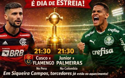 LIBERTADORES MOVIMENTA TORCIDAS DE FLAMENGO E PALMEIRAS EM SIQUEIRA CAMPOS NESTA QUARTA-FEIRA